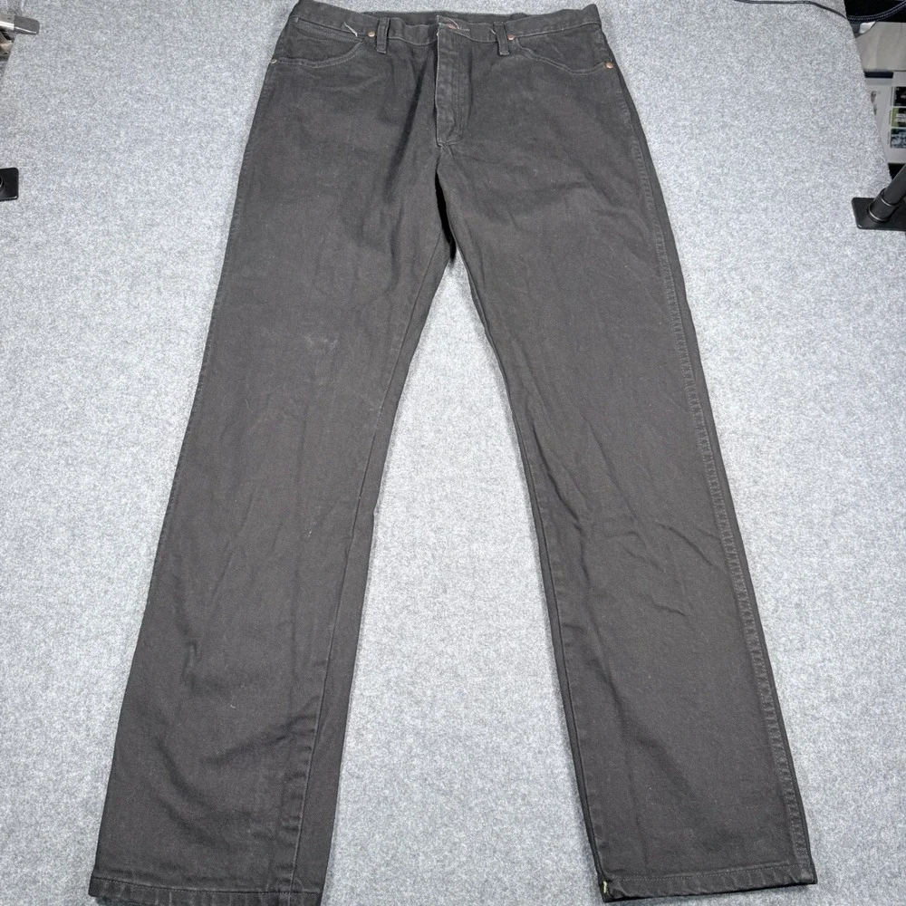 Wrangler Cowboy Cut Mens Black Straight Leg Denim Jeans 1013MWZWK 36x34
